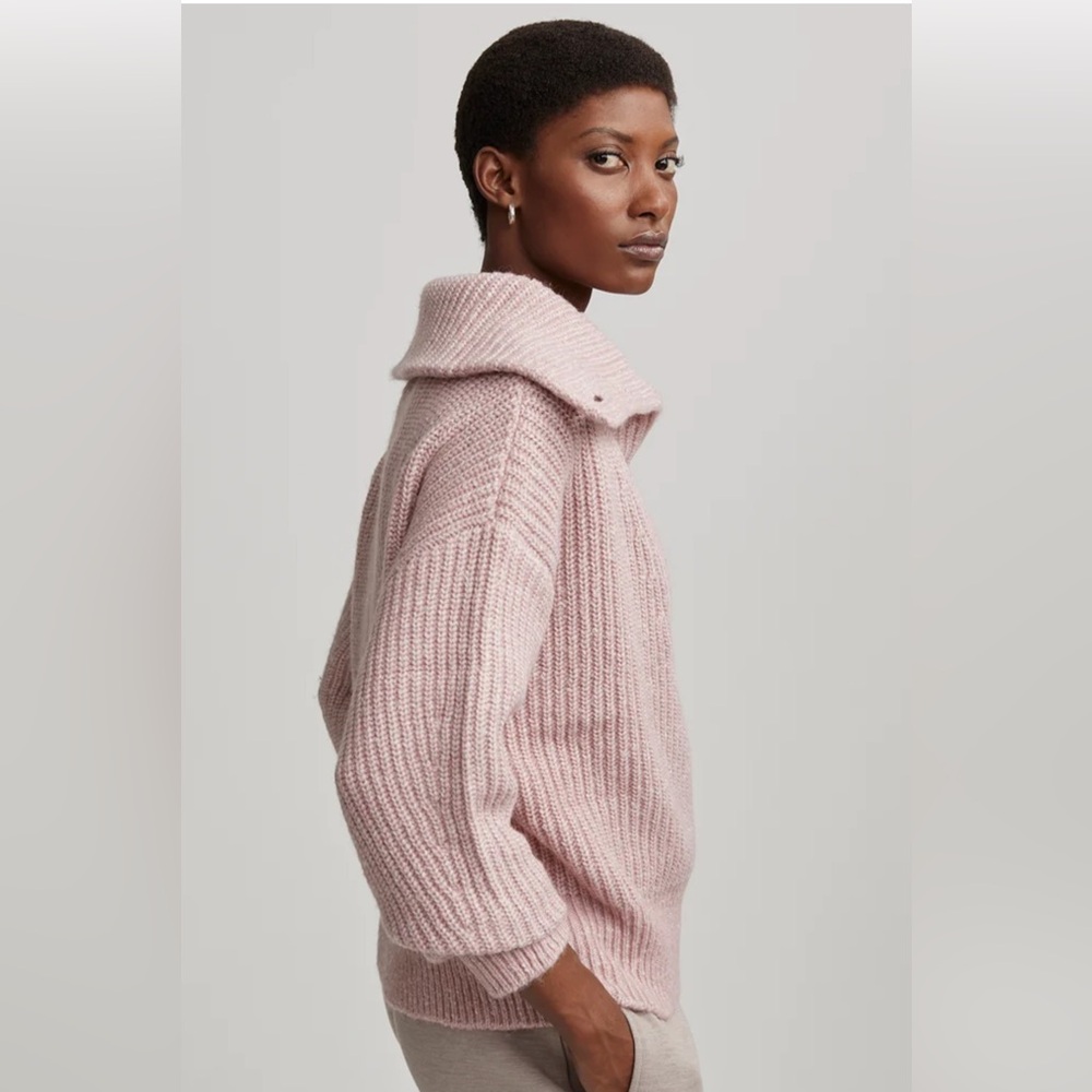 VARLEY Sweater Pink Peverel/Ribbed-Knit Button SZ M - Picture 5 of 12